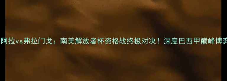 图片 塞阿拉vs弗拉门戈：南美解放者杯资格战终极对决！深度巴西甲巅峰博弈2