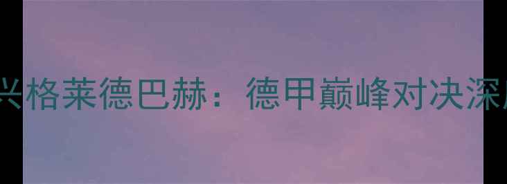 图片 多特蒙德vs门兴格莱德巴赫：德甲巅峰对决深度与胜负预测2