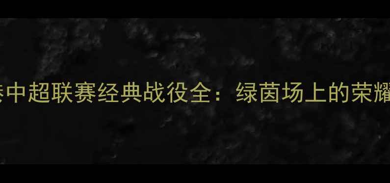 图片 大连海港中超联赛经典战役全：绿茵场上的荣耀与挑战1
