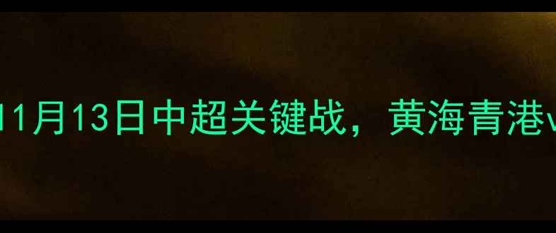 图片 宁波足球赛事前瞻：11月13日中超关键战，黄海青港vs宁波队，赛事看点2