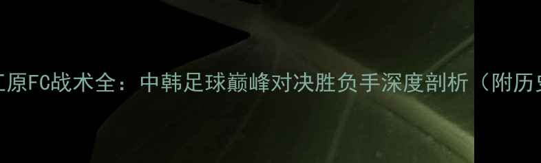 图片 尚州尚武VS江原FC战术全：中韩足球巅峰对决胜负手深度剖析（附历史交锋数据）