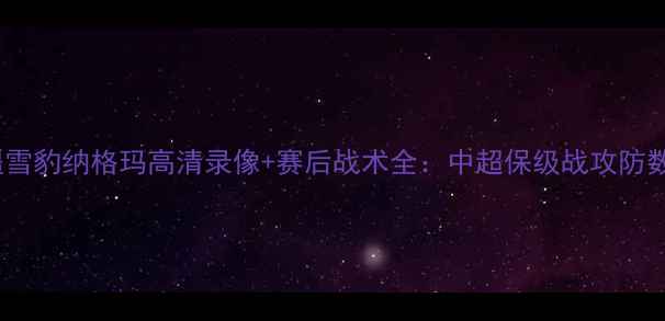 图片 广东队vs新疆雪豹纳格玛高清录像+赛后战术全：中超保级战攻防数据深度复盘2