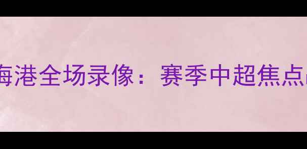 图片 广州队vs上海海港全场录像：赛季中超焦点战高清完整版1