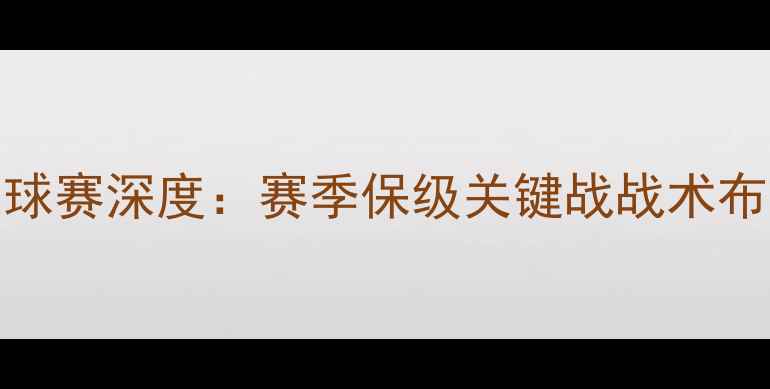 图片 广西威壮vs洛阳足球赛深度：赛季保级关键战战术布局与历史交锋数据