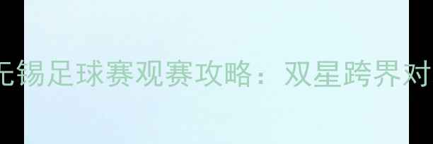 图片 张继科林高远无锡足球赛观赛攻略：双星跨界对决的三大看点2