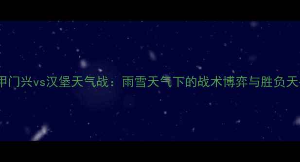 图片 德甲门兴vs汉堡天气战：雨雪天气下的战术博弈与胜负天平1