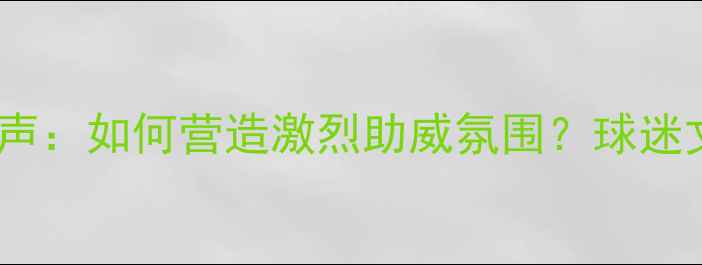 图片 新足球比赛现场加油声：如何营造激烈助威氛围？球迷文化的声音传播技巧1