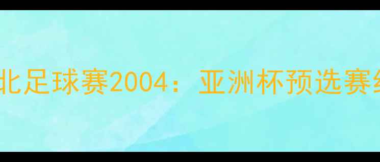 图片 日本对中华台北足球赛2004：亚洲杯预选赛经典战役回顾2