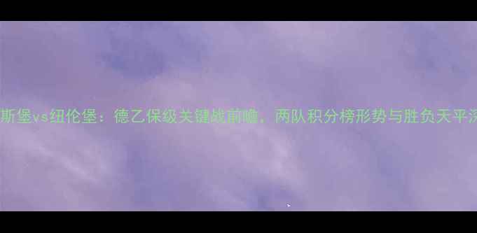 图片 杜伊斯堡vs纽伦堡：德乙保级关键战前瞻，两队积分榜形势与胜负天平深度1