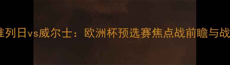图片 标准列日vs威尔士：欧洲杯预选赛焦点战前瞻与战术2