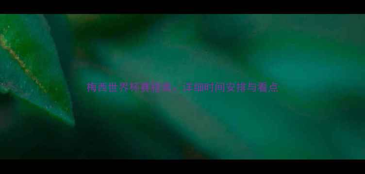 图片 梅西世界杯赛程表：详细时间安排与看点