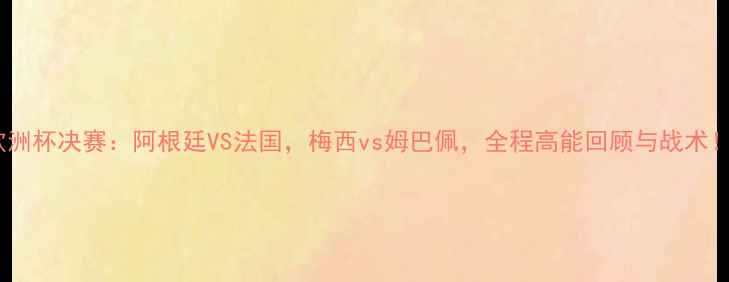 图片 欧洲杯决赛：阿根廷VS法国，梅西vs姆巴佩，全程高能回顾与战术！2