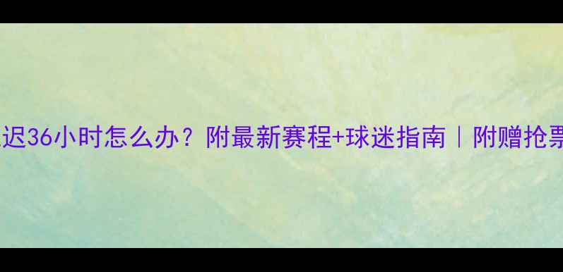 图片 比赛推迟36小时怎么办？附最新赛程+球迷指南｜附赠抢票攻略1