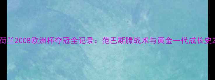 图片 荷兰2008欧洲杯夺冠全记录：范巴斯滕战术与黄金一代成长史2