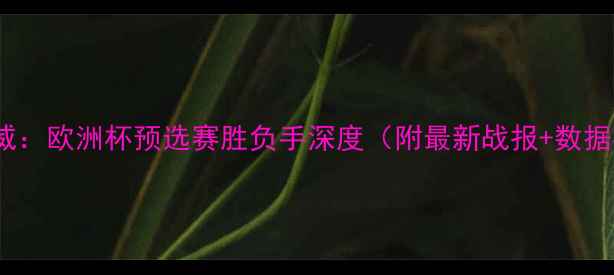 图片 西班牙vs挪威：欧洲杯预选赛胜负手深度（附最新战报+数据模型预测）1