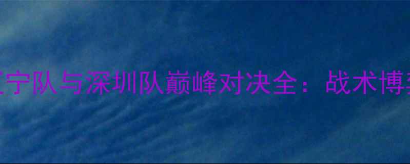 图片 赛季中超联赛辽宁队与深圳队巅峰对决全：战术博弈与历史性时刻