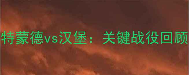 图片 赛季多特蒙德vs汉堡：关键战役回顾与战术