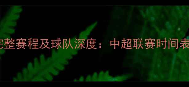 图片 赛季广州队完整赛程及球队深度：中超联赛时间表与观赛指南1