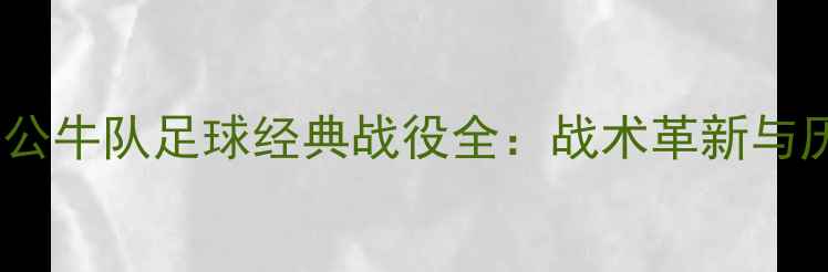 图片 赛季芝加哥公牛队足球经典战役全：战术革新与历史性突破2