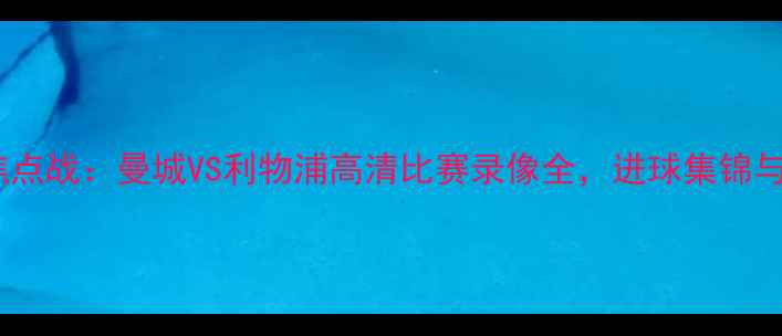 图片 赛季英超焦点战：曼城VS利物浦高清比赛录像全，进球集锦与战术图解1