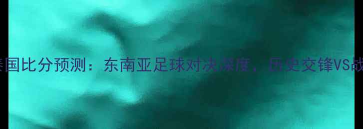 图片 越南VS泰国比分预测：东南亚足球对决深度，历史交锋VS战术博弈2