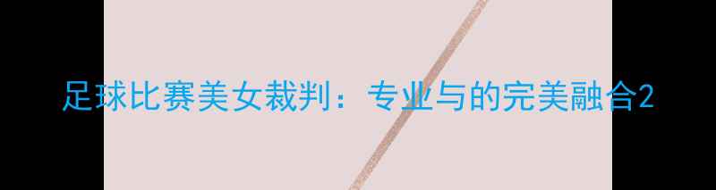 图片 足球比赛美女裁判：专业与的完美融合2