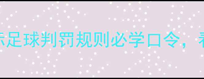 图片 足球裁判口令全国际足球判罚规则必学口令，看懂VAR如何运作！1