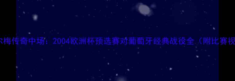 图片 里克尔梅传奇中场：2004欧洲杯预选赛对葡萄牙经典战役全（附比赛视频）1