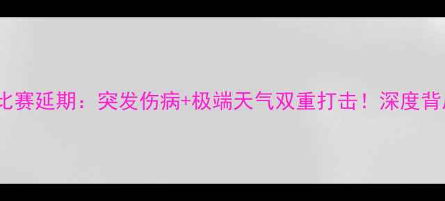 图片 里斯本竞技官宣比赛延期：突发伤病+极端天气双重打击！深度背后的隐情与影响1