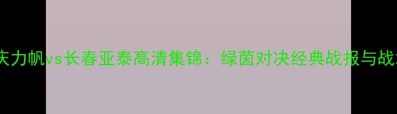 图片 重庆力帆vs长春亚泰高清集锦：绿茵对决经典战报与战术1