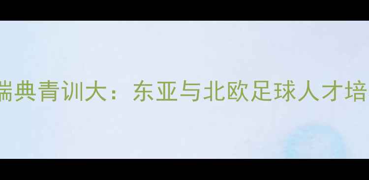 图片 韩国vs瑞典青训大：东亚与北欧足球人才培养密码2