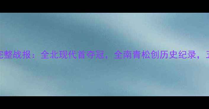 图片 韩国足总杯完整战报：全北现代首夺冠，全南青松创历史纪录，五大悬念揭晓