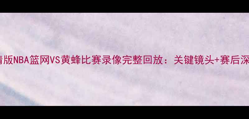 图片 高清版NBA篮网VS黄蜂比赛录像完整回放：关键镜头+赛后深度1