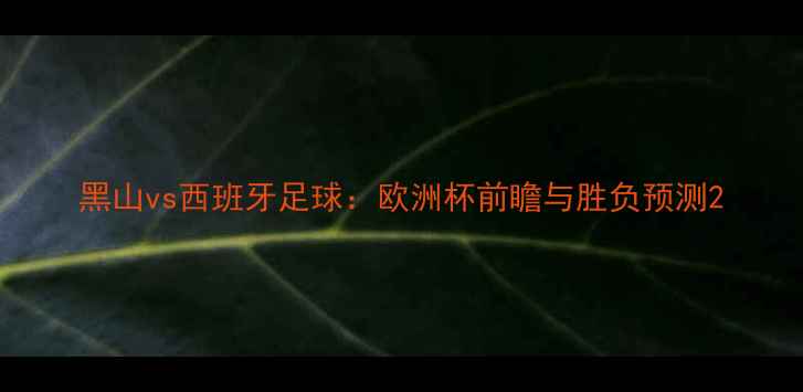 图片 黑山vs西班牙足球：欧洲杯前瞻与胜负预测2