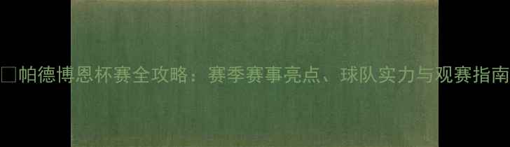 图片 🏆帕德博恩杯赛全攻略：赛季赛事亮点、球队实力与观赛指南