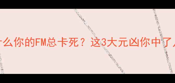 图片 💻为什么你的FM总卡死？这3大元凶你中了几条？