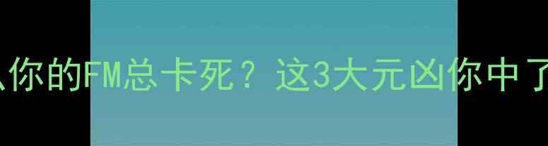 图片 💻为什么你的FM总卡死？这3大元凶你中了几条？1