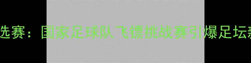 图片 🔥世界杯预选赛：国家足球队飞镖挑战赛引爆足坛新玩法！🏆2