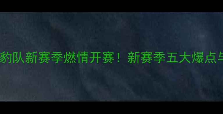 图片 🔥中超新疆天山雪豹队新赛季燃情开赛！新赛季五大爆点与球迷必看看点🔥2