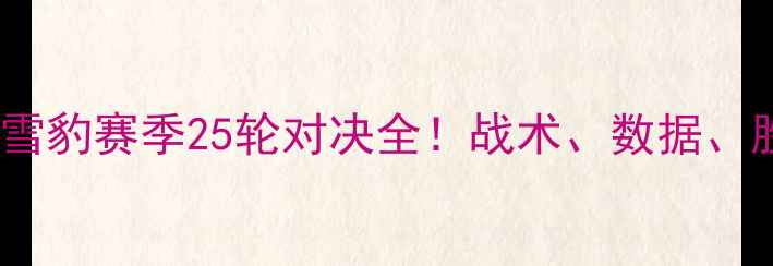 图片 🔥北京国安vs新疆雪豹赛季25轮对决全！战术、数据、胜负预测深度拆解1