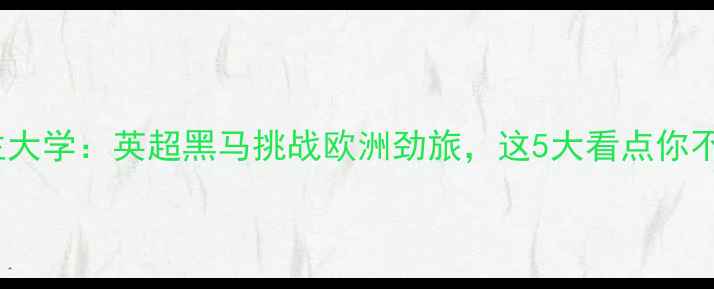 图片 🔥埃弗顿vs天主大学：英超黑马挑战欧洲劲旅，这5大看点你不可错过！⚽️1
