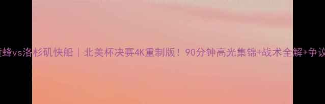 图片 🔥夏洛特黄蜂vs洛杉矶快船｜北美杯决赛4K重制版！90分钟高光集锦+战术全解+争议判罚复盘2