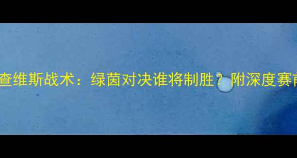 图片 🔥布拉德利vs查维斯战术：绿茵对决谁将制胜？附深度赛前数据报告📊2