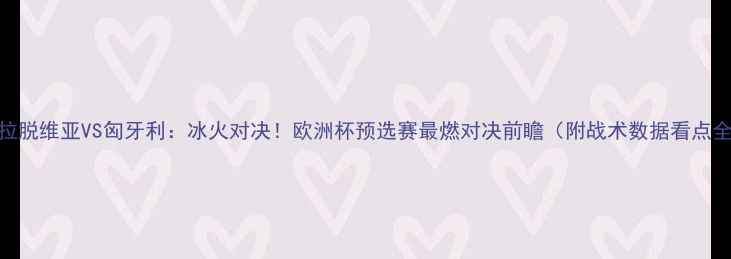 图片 🔥拉脱维亚VS匈牙利：冰火对决！欧洲杯预选赛最燃对决前瞻（附战术数据看点全）