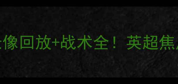 图片 🔥曼城vs阿森纳高清录像回放+战术全！英超焦点战3-2绝杀高清版🔥2