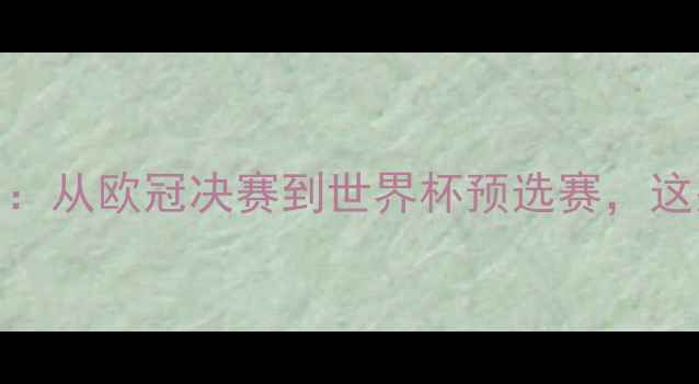 图片 🔥赛季足球赛事全回顾🔥：从欧冠决赛到世界杯预选赛，这些比赛你绝对不能错过！