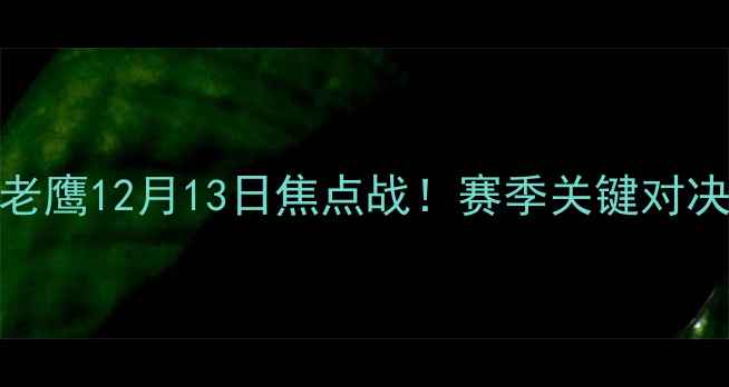 图片 🔥骑士vs老鹰12月13日焦点战！赛季关键对决全攻略🔥